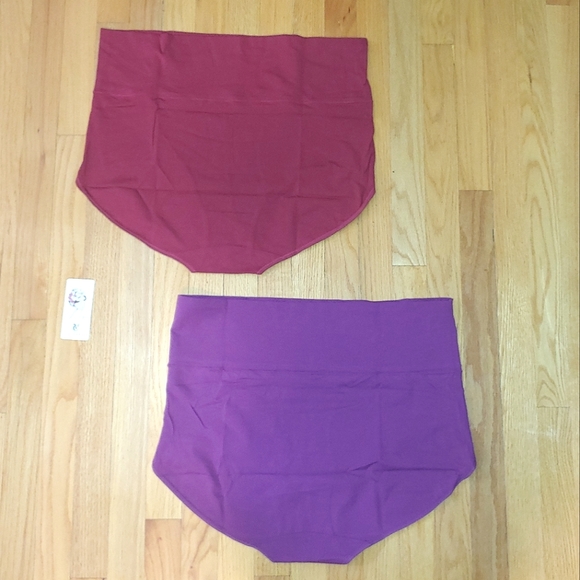 Set of 2 Purple & Merlot High Waisted Underwear Panties Women's US SIZE 9 XXL - Picture 5 of 9